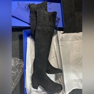 NIB Stuart Weitzman Black Suede Boots